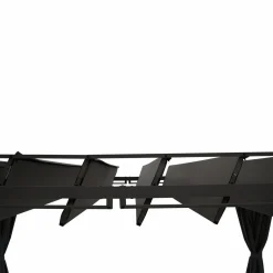 Pergola lames orientables avec 4 rideaux gris 3x4 M