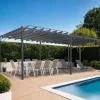 Pergola lames orientables gris anthracite 3x6m