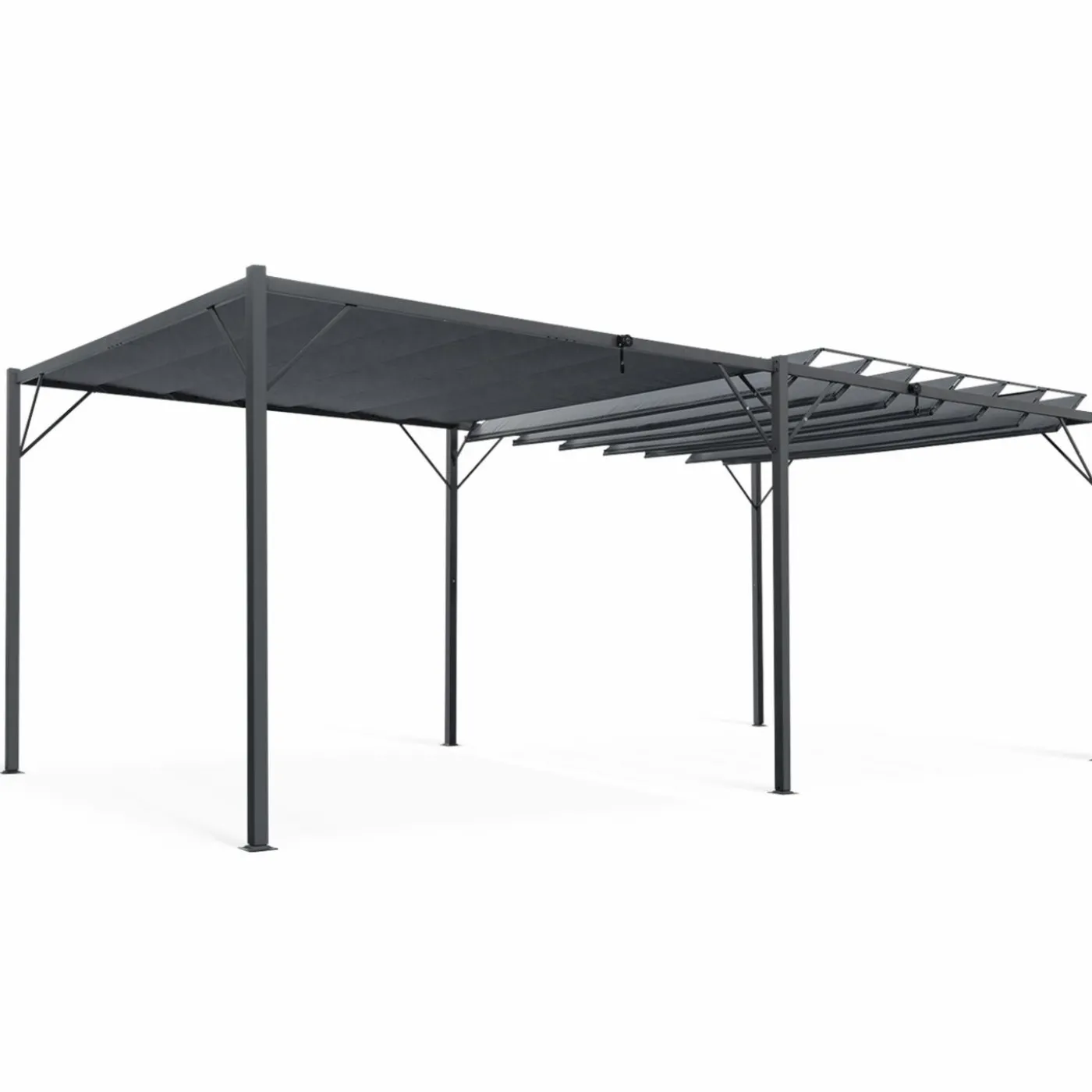 Pergola lames orientables gris anthracite 3x6m