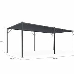 Pergola lames orientables gris anthracite 3x6m