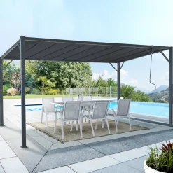 Pergola lames orientables gris anthracite