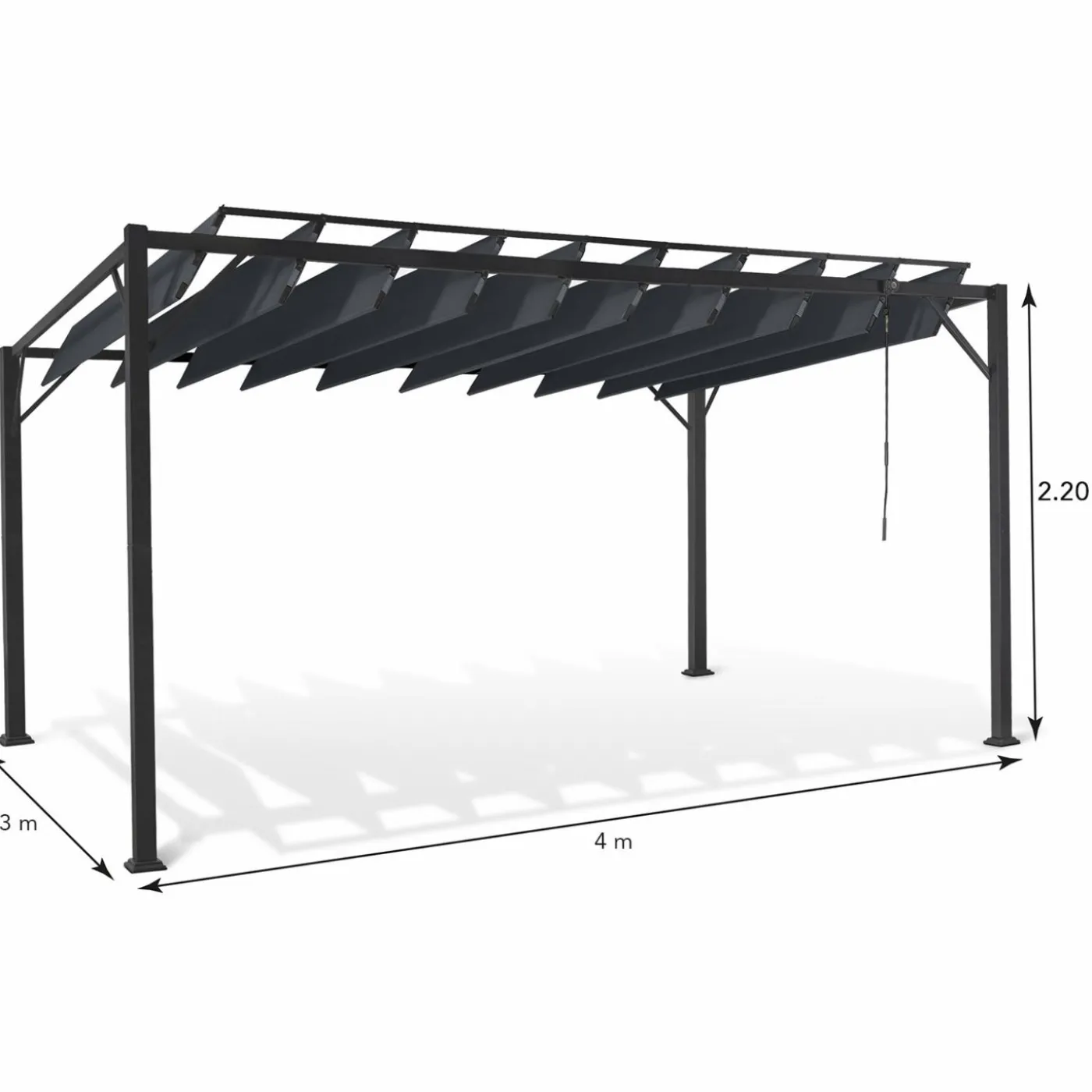 Pergola lames orientables gris anthracite