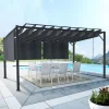 Pergola lames orientables et stores gris anthracite