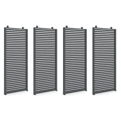 Pergola persienne 3x4M gris anthracite avec toit rétractable et 4 pans modulables