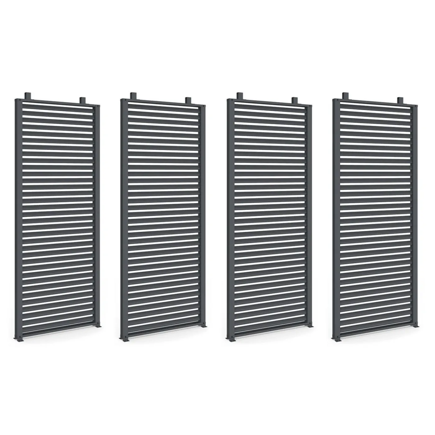 Pergola persienne 3x4M gris anthracite avec toit rétractable et 4 pans modulables