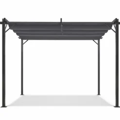 Pergola toit rétractable gris 3x4 M
