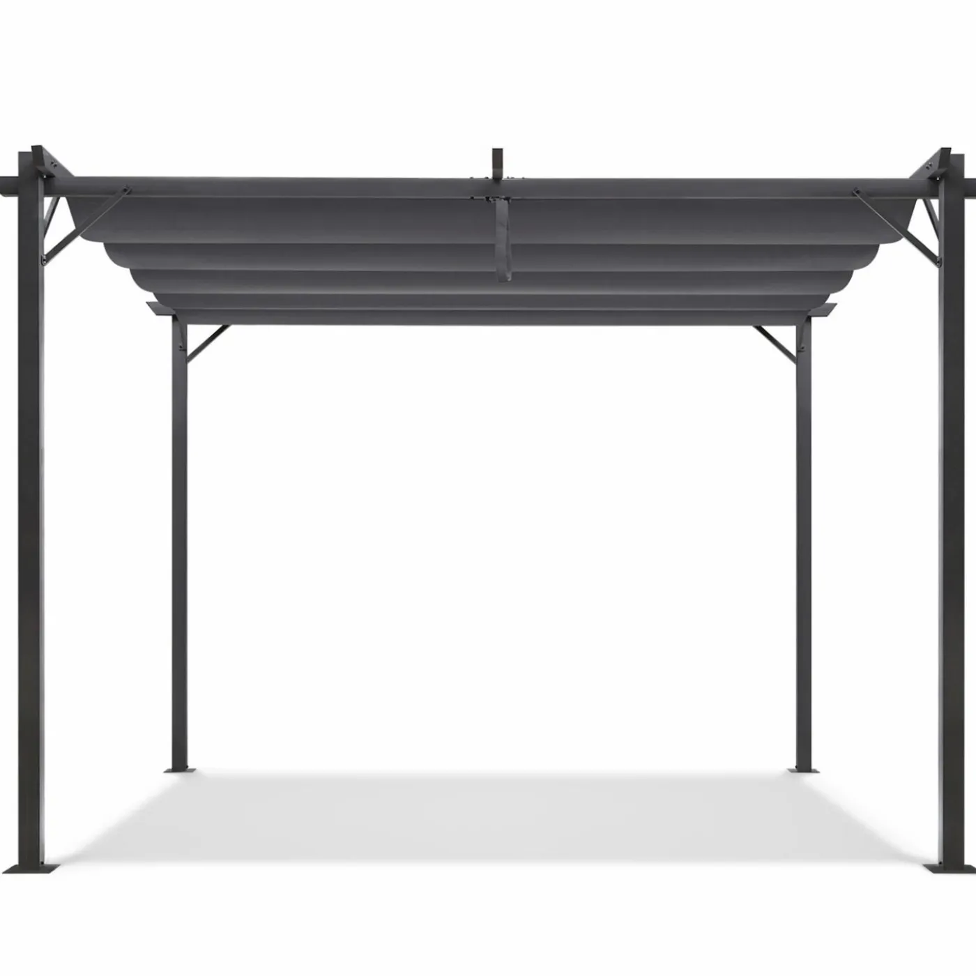 Pergola toit rétractable gris 3x4 M