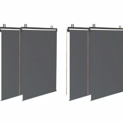 Pergola toit rétractable gris et stores enrouleurs