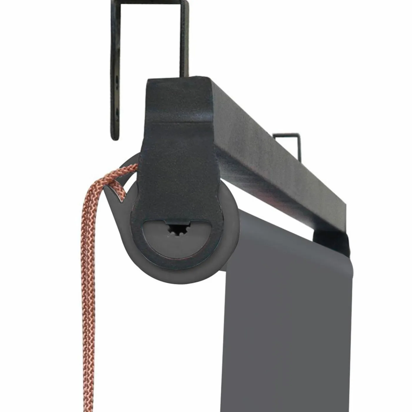 Pergola toit rétractable gris et stores enrouleurs