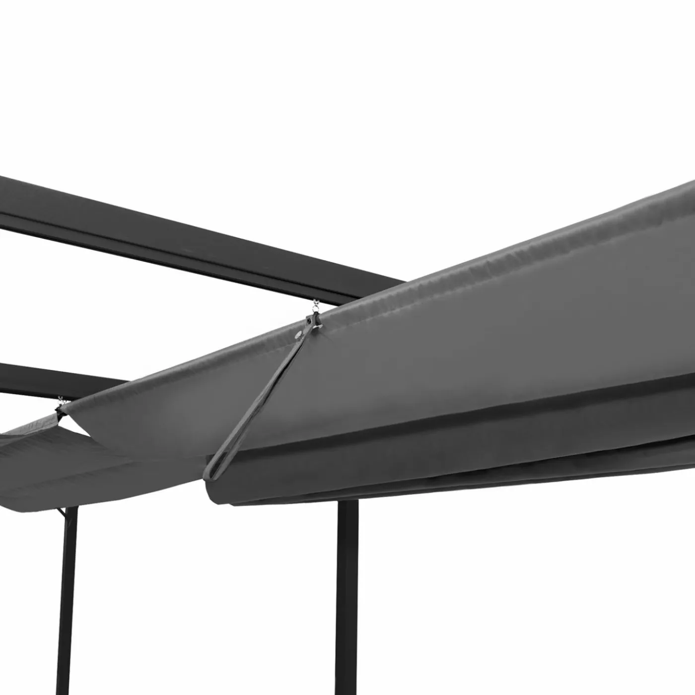 Pergola toit rétractable 3x6m gris anthracite et stores enrouleurs