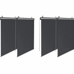 Pergola 3x3 m toit rétractable gris anthracite et stores enrouleurs