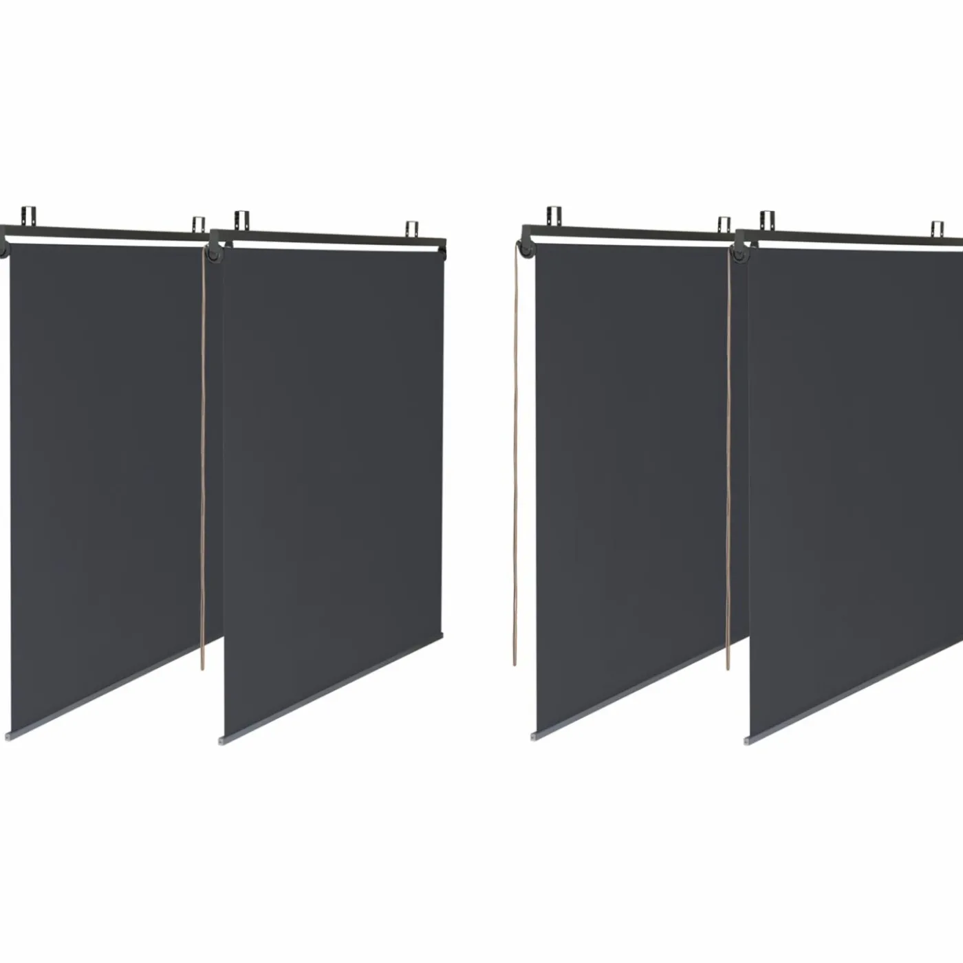 Pergola 3x3 m toit rétractable gris anthracite et stores enrouleurs