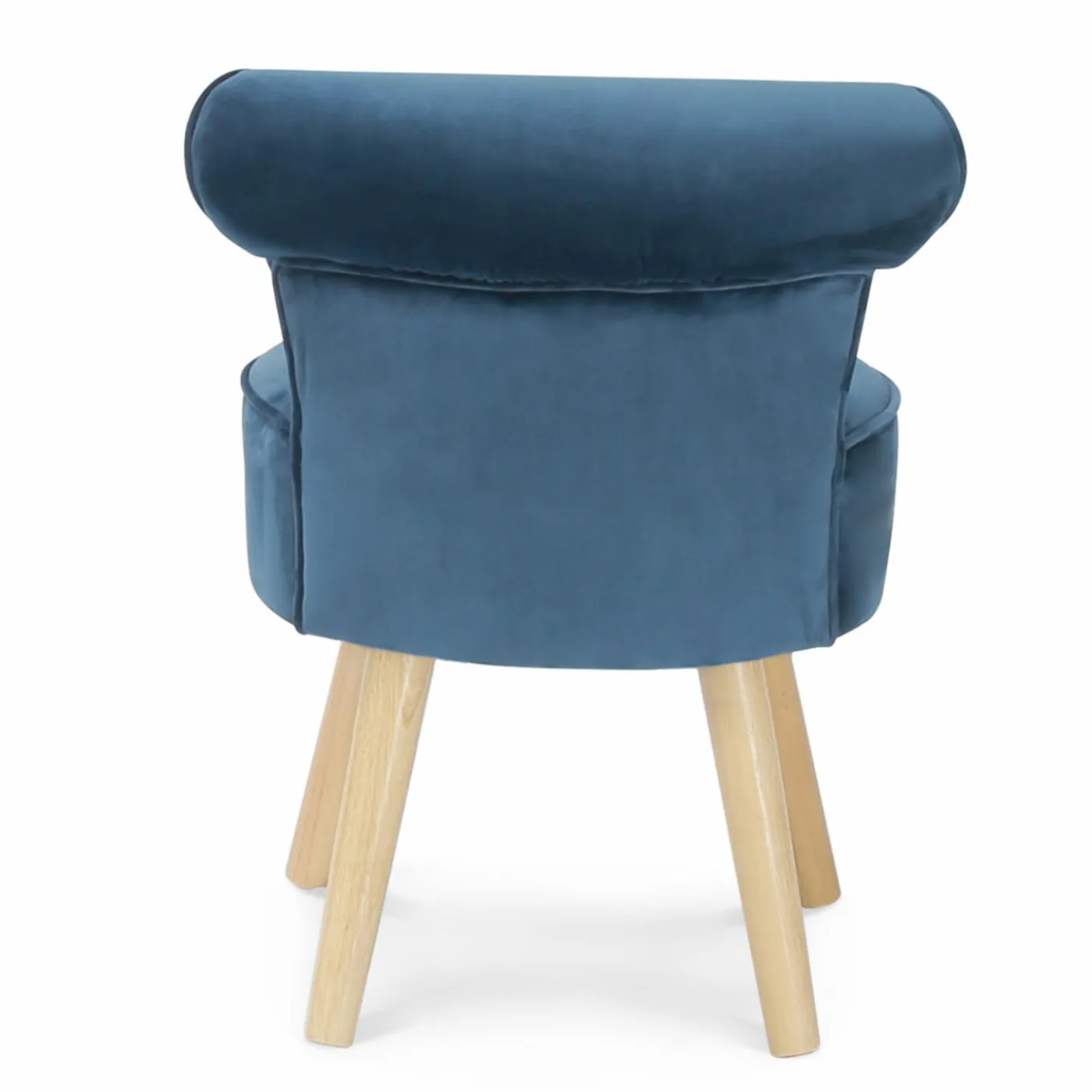 Petit fauteuil crapaud bleu en velours