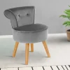 Petit fauteuil crapaud gris en velours