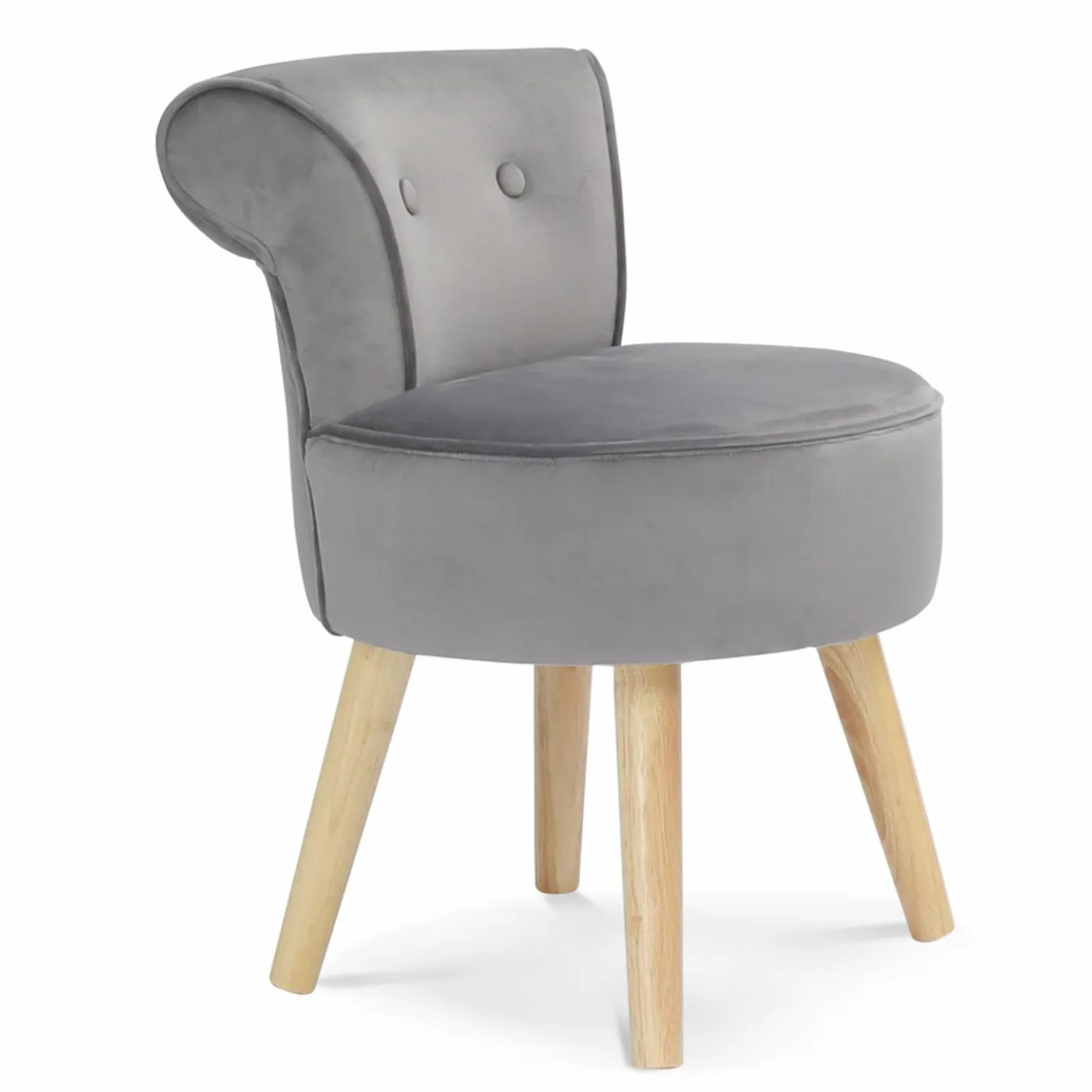 Petit fauteuil crapaud gris en velours