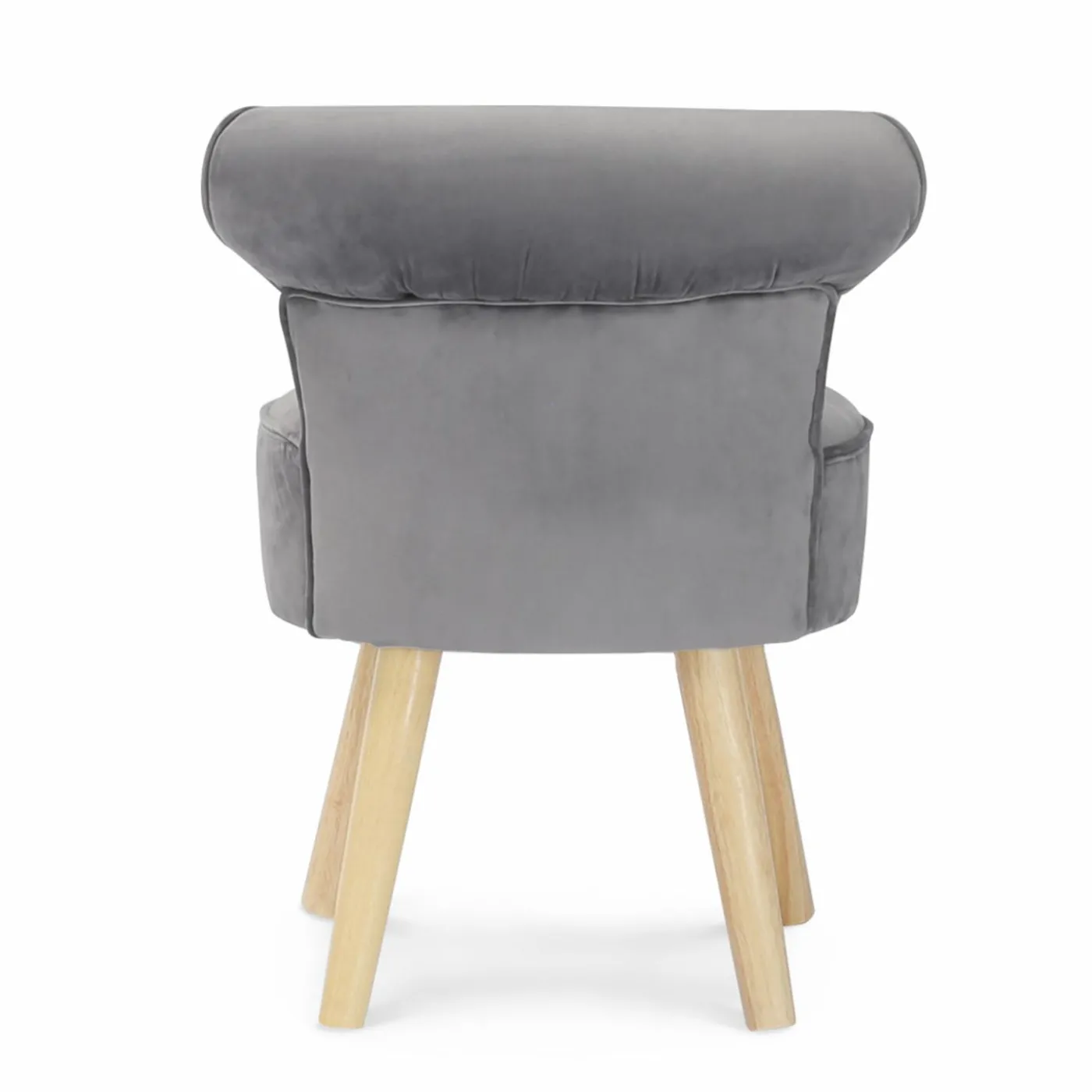 Petit fauteuil crapaud gris en velours