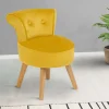 Petit fauteuil crapaud jaune en velours