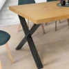 Pieds de table en X en métal noir