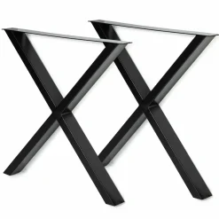 Pieds de table en X en métal noir