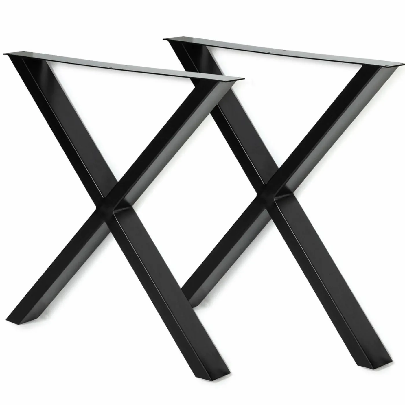 Pieds de table en X en métal noir