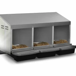 Pondoir pour poules 3 emplacements en métal nichoir avec fond