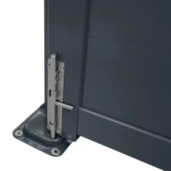 Portail battant 302x160 cm en aluminium gris anthracite