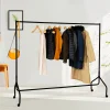 Portant à vêtements métal noir sur roulettes