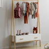 Portant enfant tipi avec 1 porte blanc et bois 130 cm