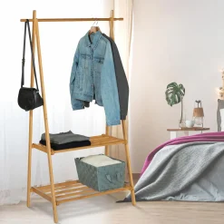 Portant vêtements en bambou