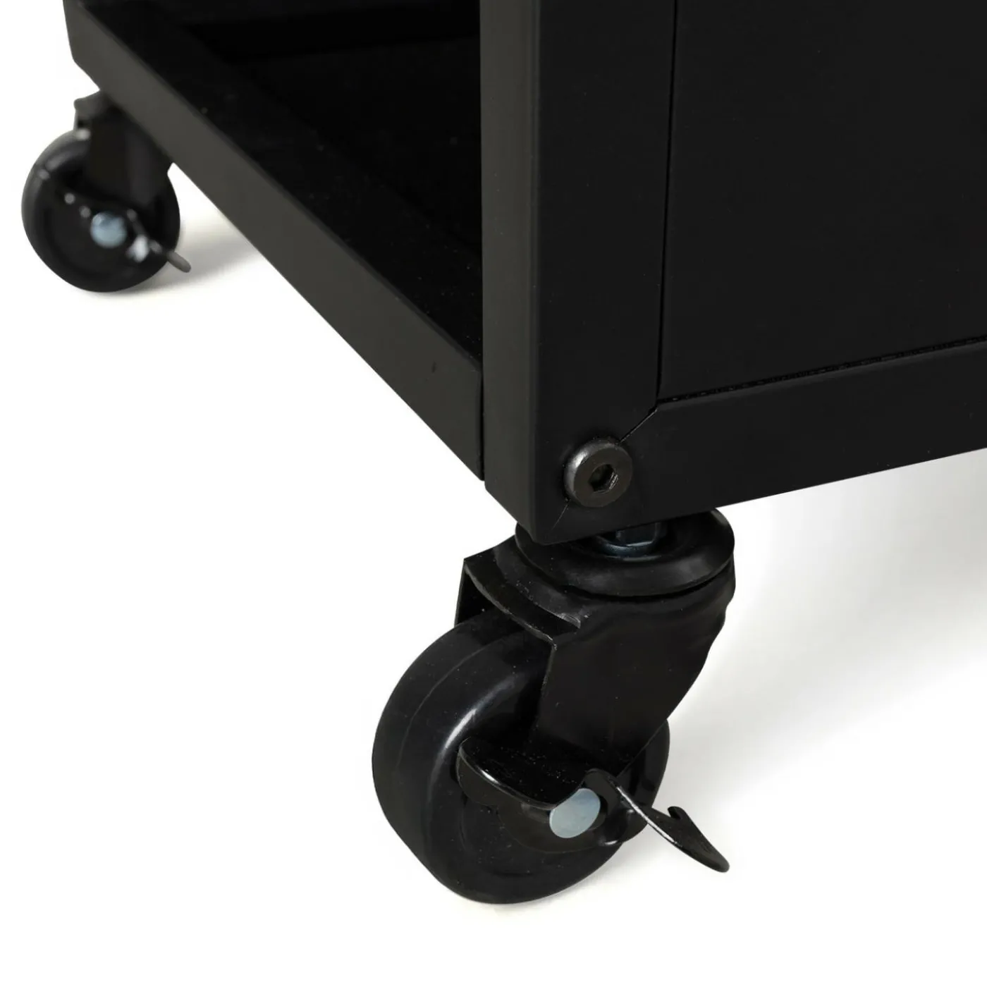 Porte-bûche intérieur 112 cm acier noir plein avec roulettes