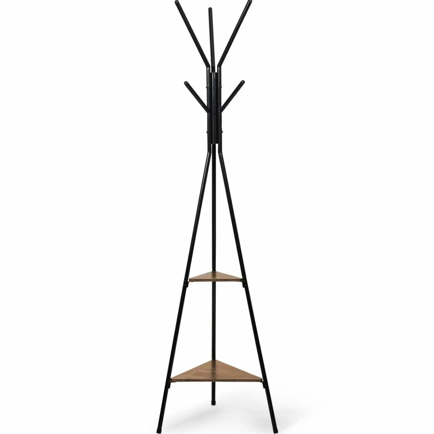 Porte-manteau bois métal design avec plateaux
