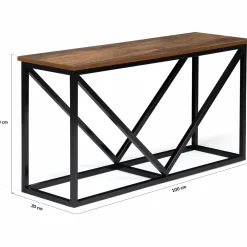 Portes bûches intérieur plateau en bois vieilli et métal noir