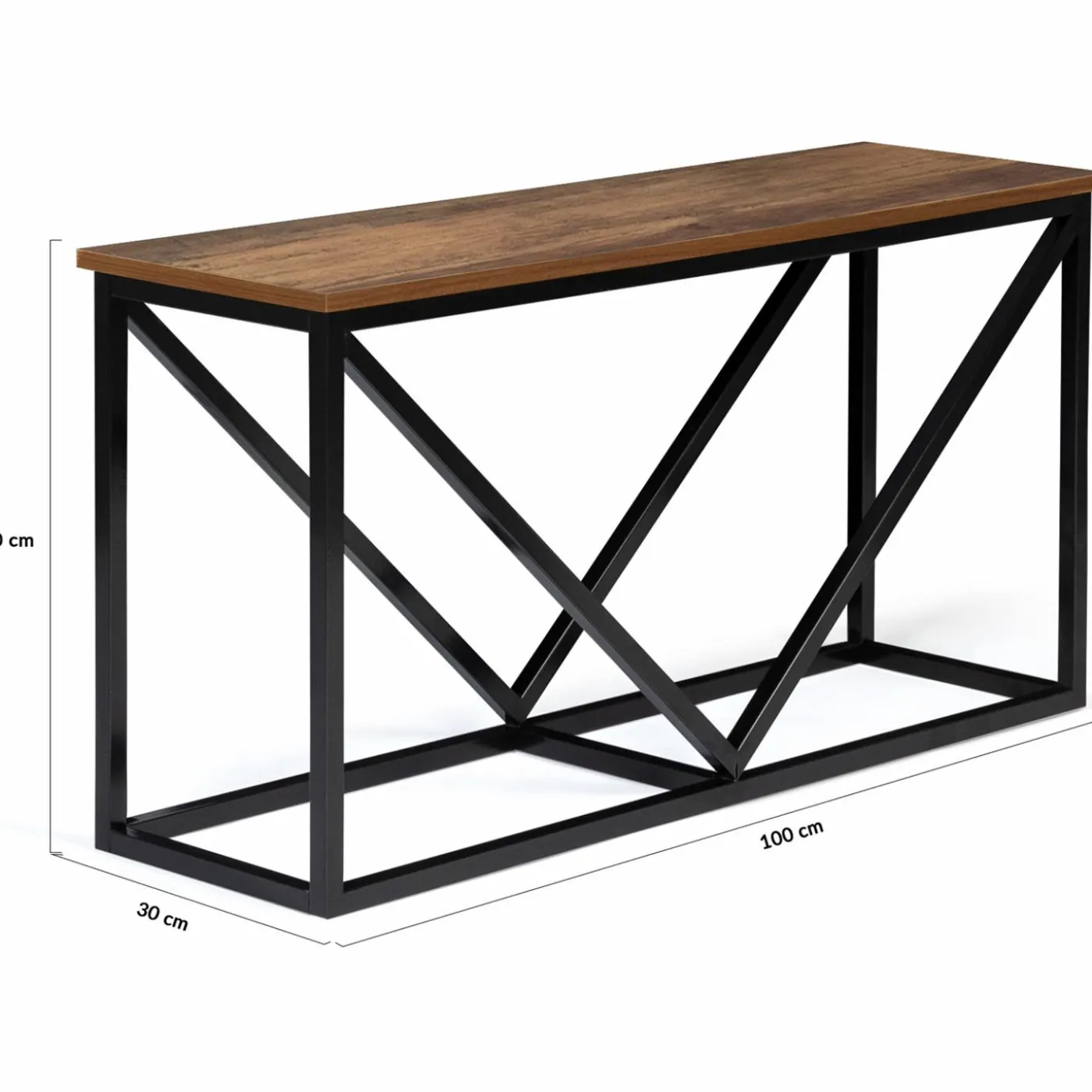 Portes bûches intérieur plateau en bois vieilli et métal noir