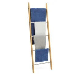 Porte-serviettes échelle 5 niveaux en bambou
