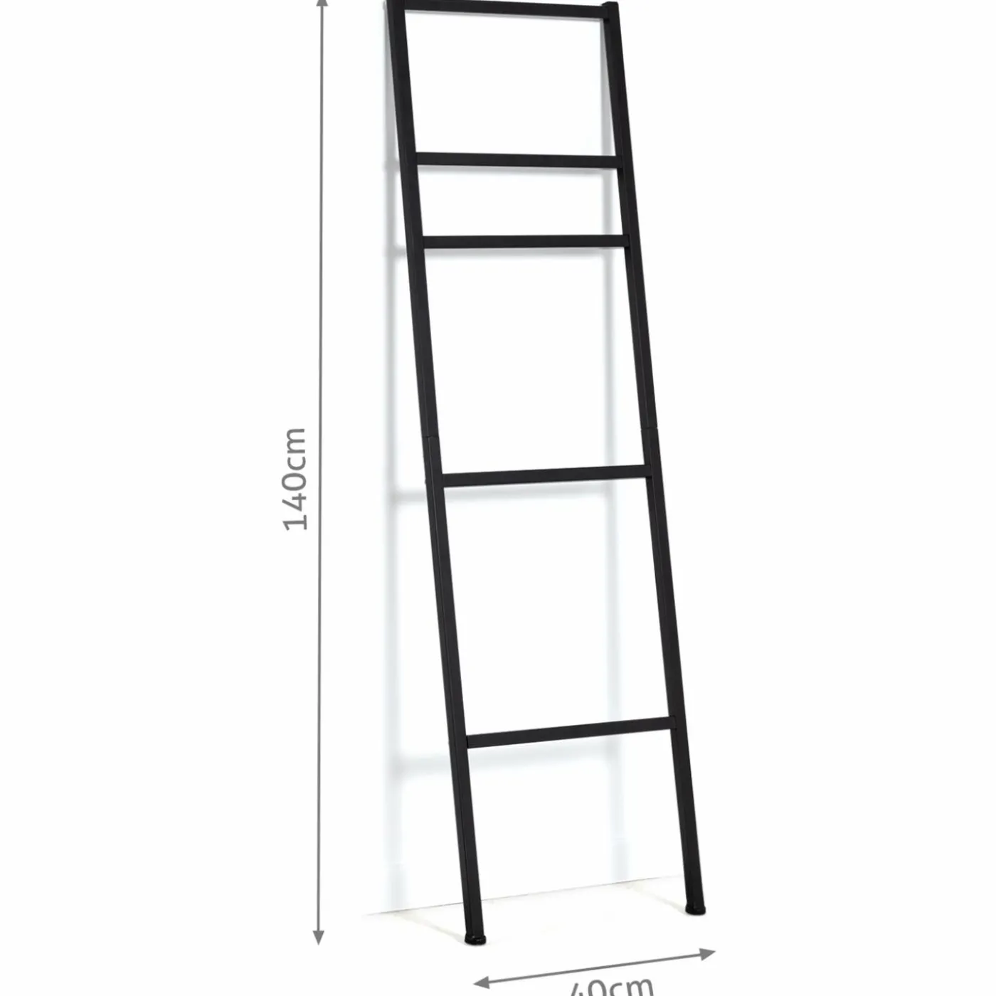 Porte-serviettes échelle pour salle de bain en métal noir