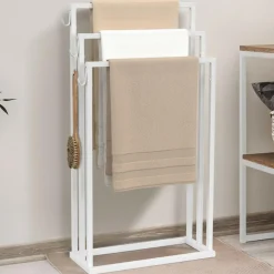 Porte-serviettes industriel métal blanc 3 niveaux