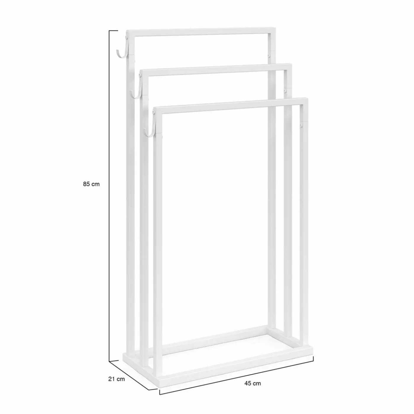 Porte-serviettes industriel métal blanc 3 niveaux