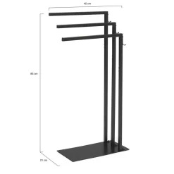Porte-serviettes sur pied métal noir