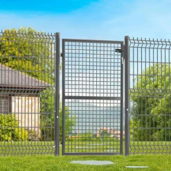 Portillon gris anthracite jardin en acier 105 x 150 cm