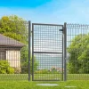 Portillon gris anthracite jardin en acier 105 x 125 cm