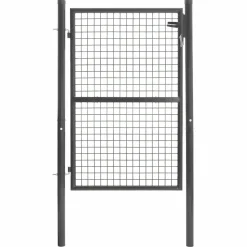 Portillon gris anthracite jardin en acier 105 x 125 cm