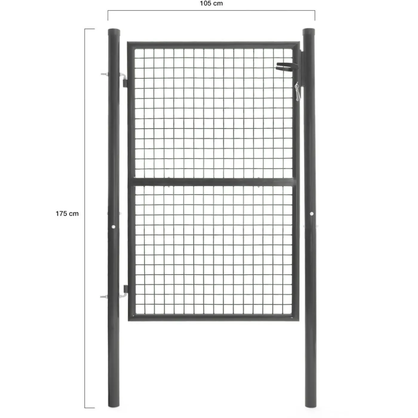 Portillon gris anthracite jardin en acier 105 x 125 cm