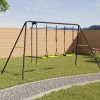 Portique balançoire 3 agrès pour jardin extérieur