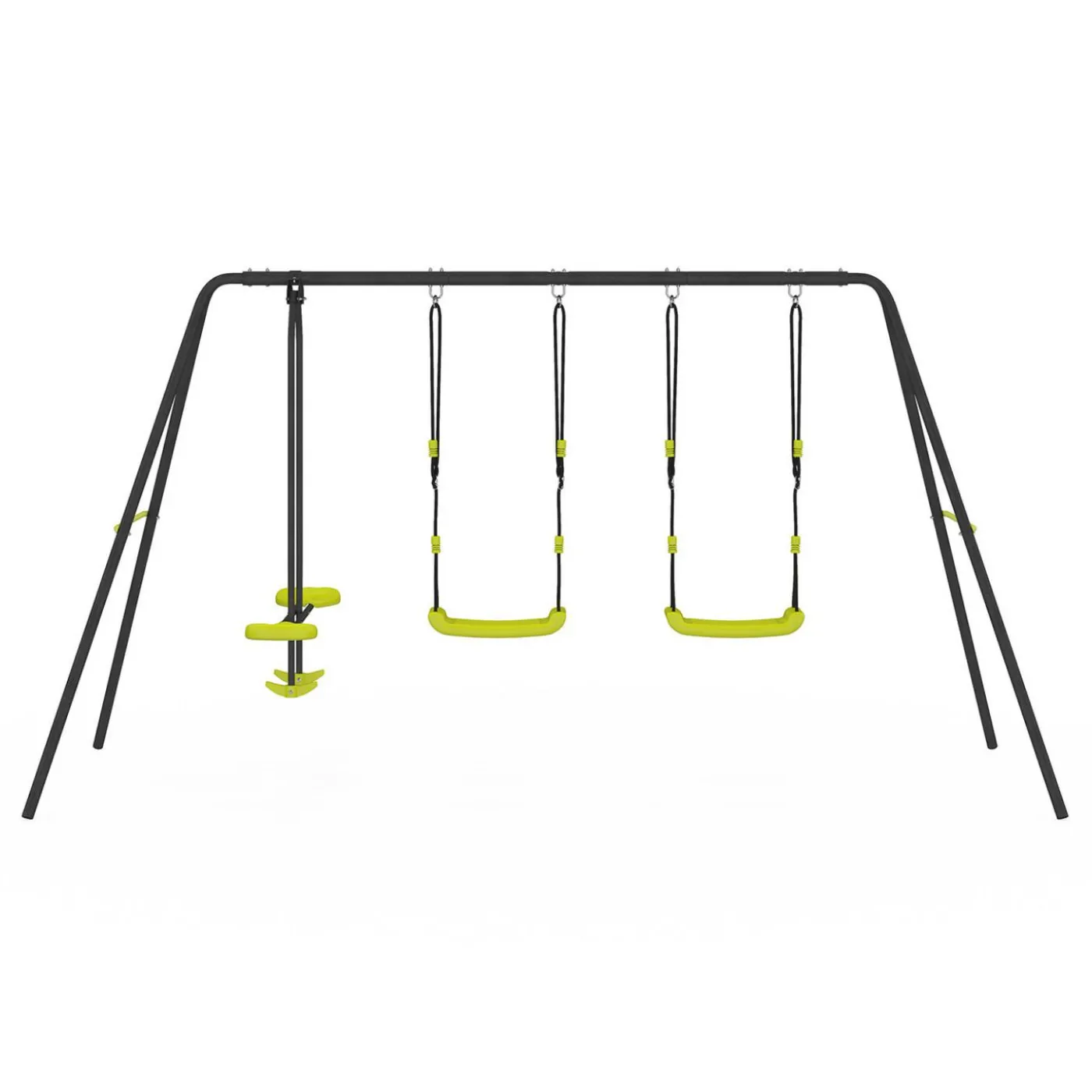 Portique balançoire 3 agrès pour jardin extérieur