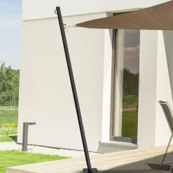Poteau pour toile ombrage en acier noir 220 cm