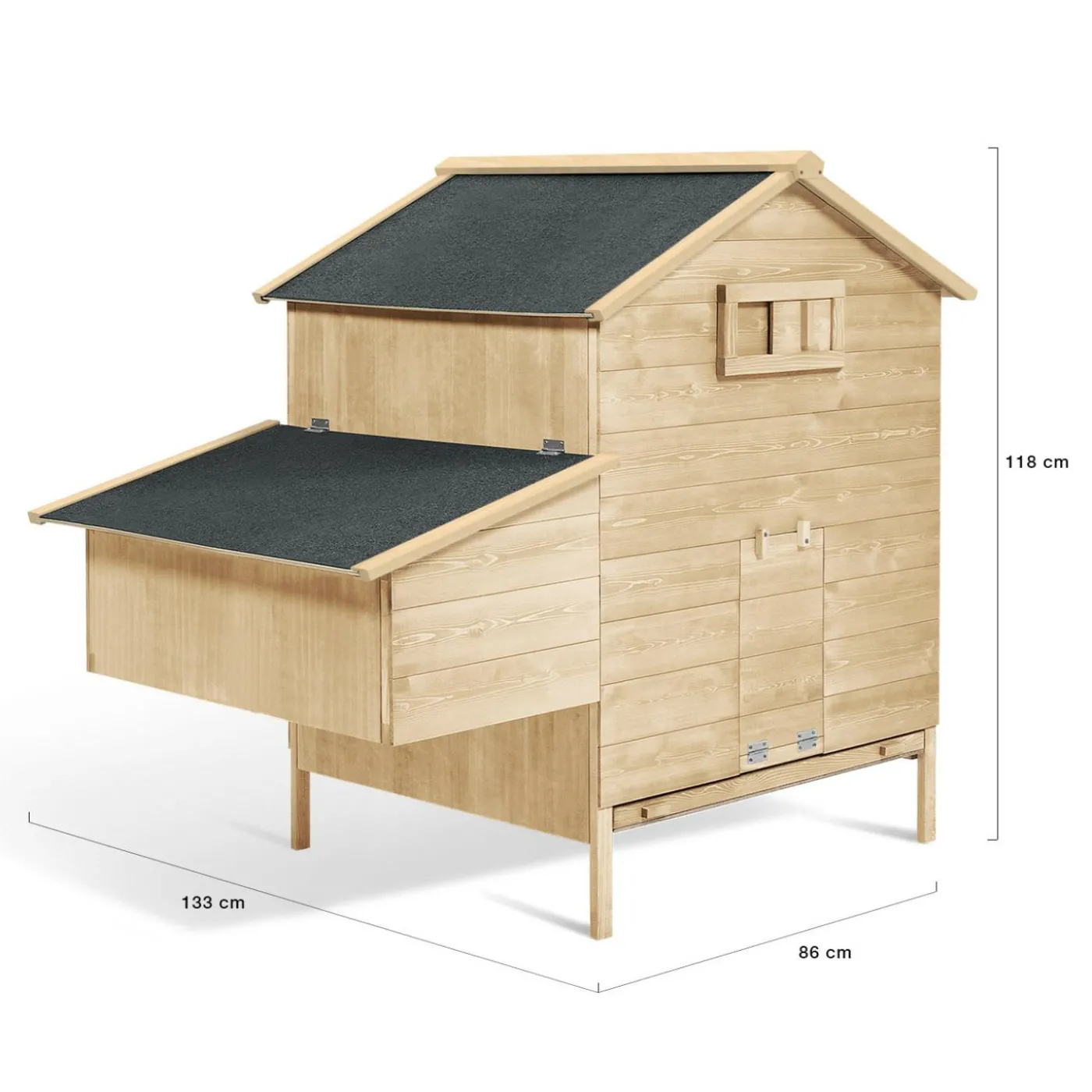 Poulailler 4 à 6 poules en bois avec pondoir