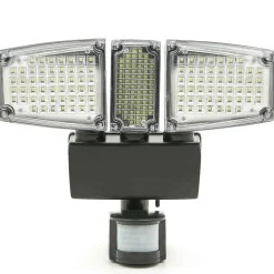 Projecteur LED solaire 3 spots 178 LED avec détecteur de mouvement