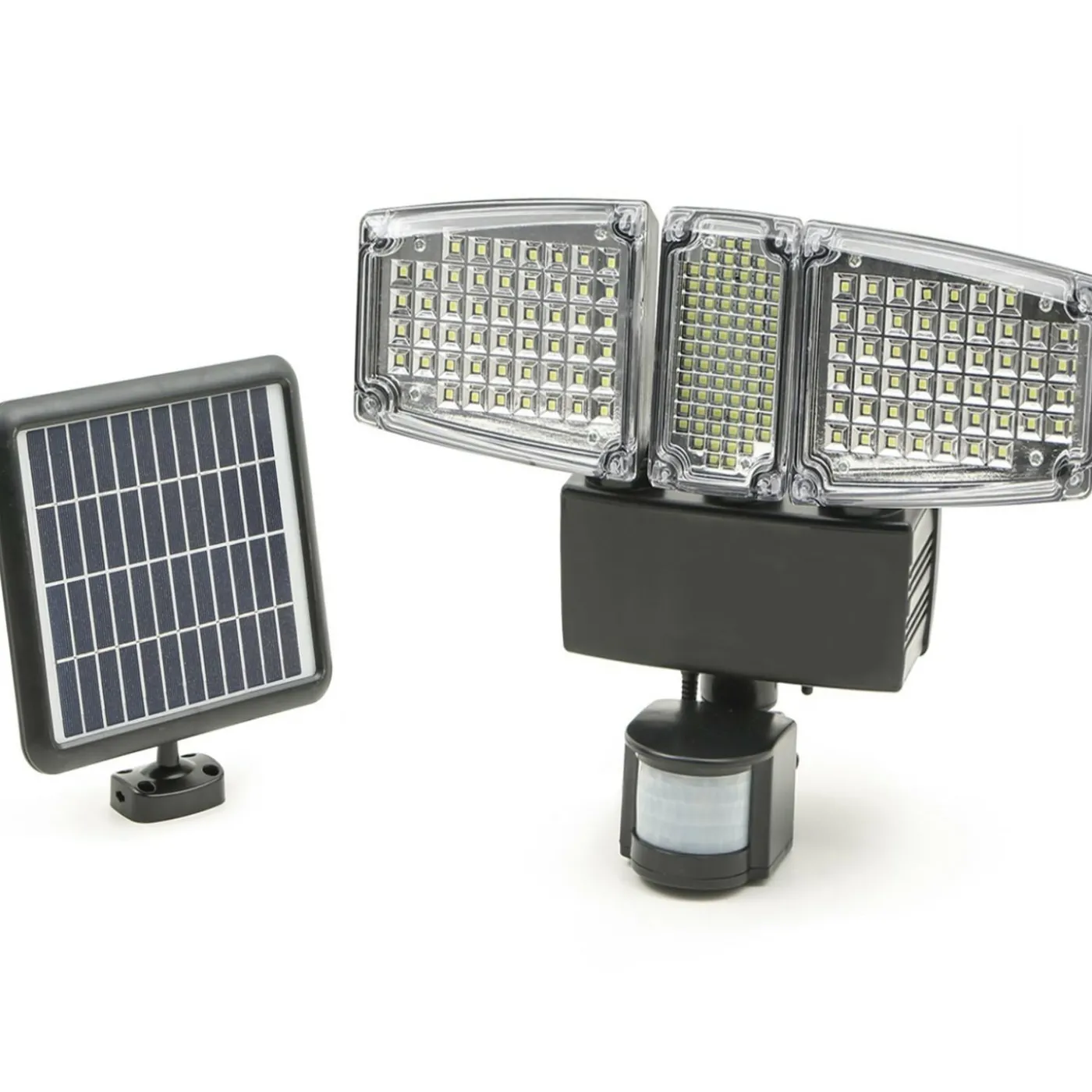 Projecteur LED solaire 3 spots 178 LED avec détecteur de mouvement