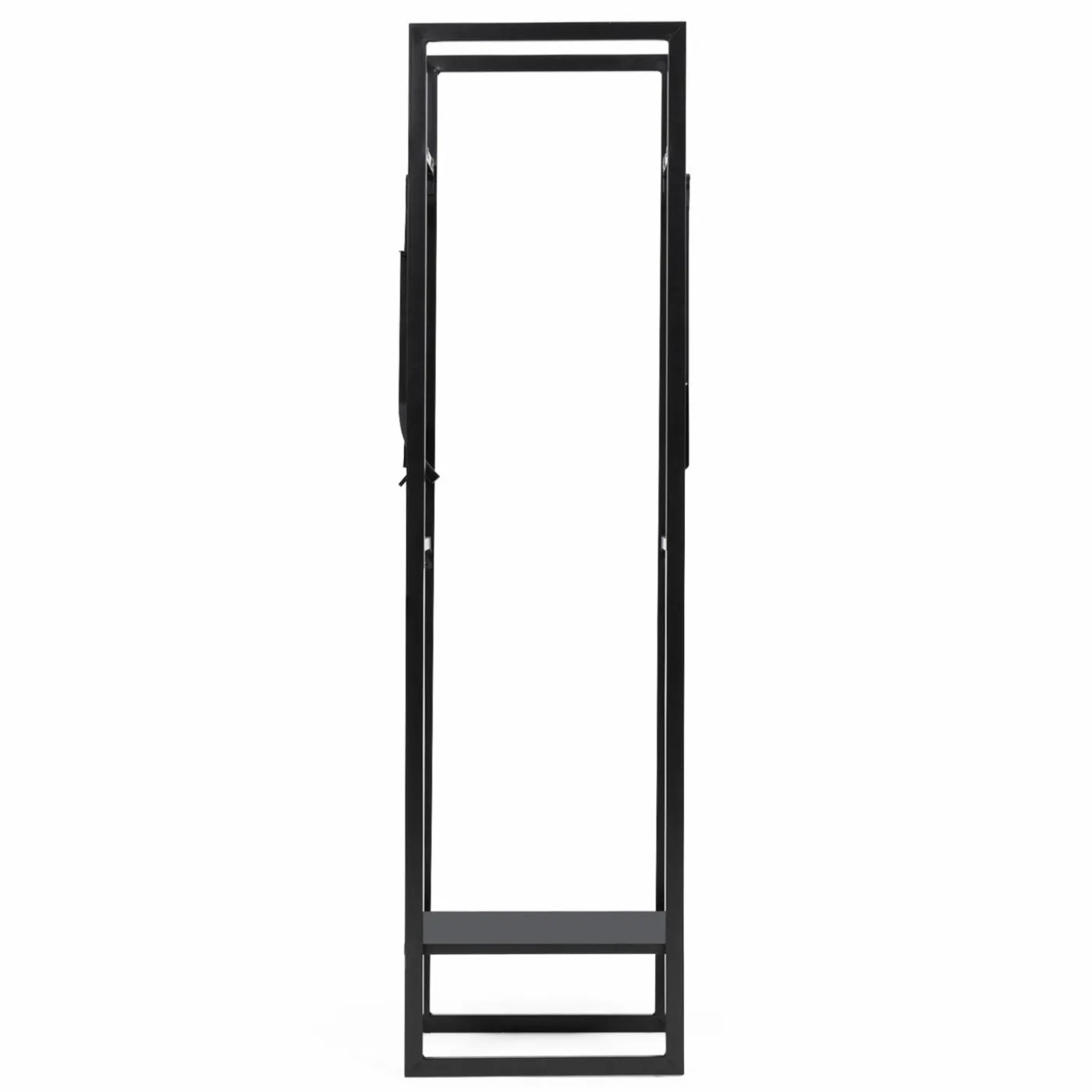 Range bûches vertical en acier noir et accessoires