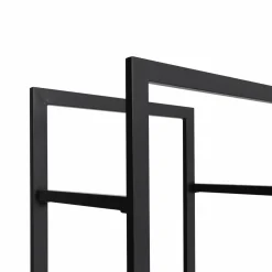 Range bûches vertical en acier noir et accessoires